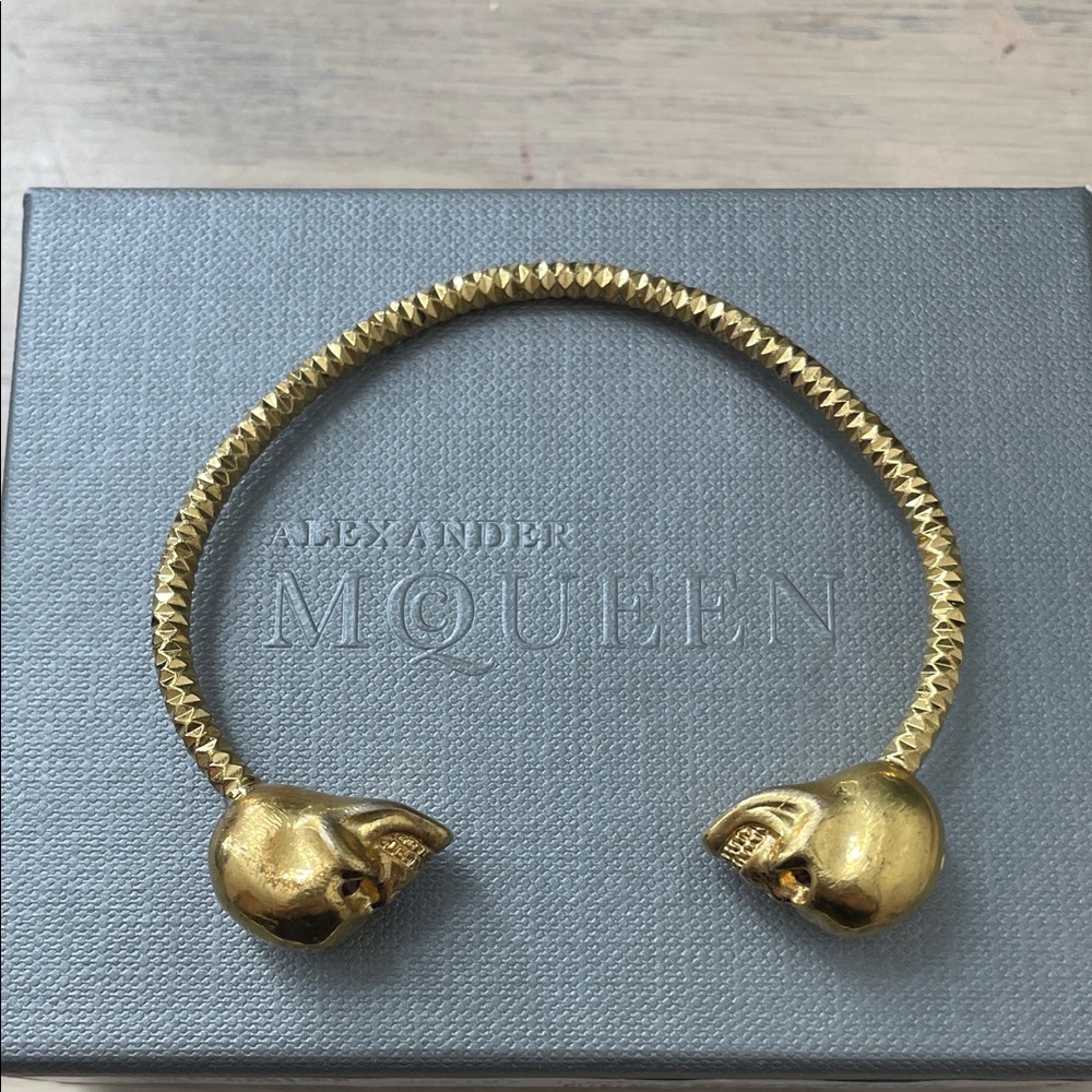 Alexander McQueen Gold Skull Open Cuff
